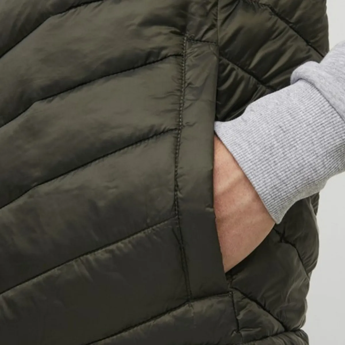 12211790 JJEHERO BODYWARMER COLLAR NOOS ROSIN CONTRAST ZIP