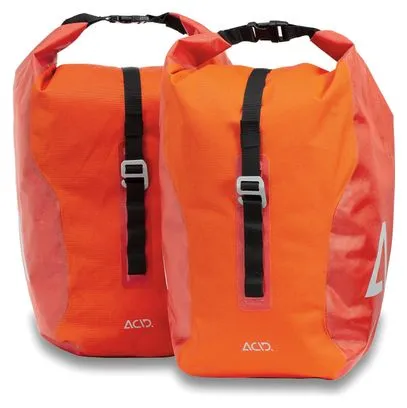 Acid Par de Bolsas para Bicicleta Acid City 20/2 RT SMLink 40L (2x20L) Rojo Llama Naranja