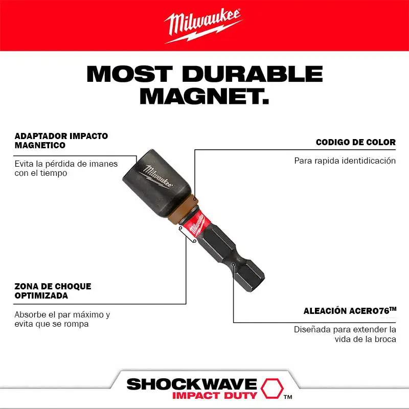 ADAPTADOR IMPACTO SHOCKWAVE MILWAUKEE 49664706