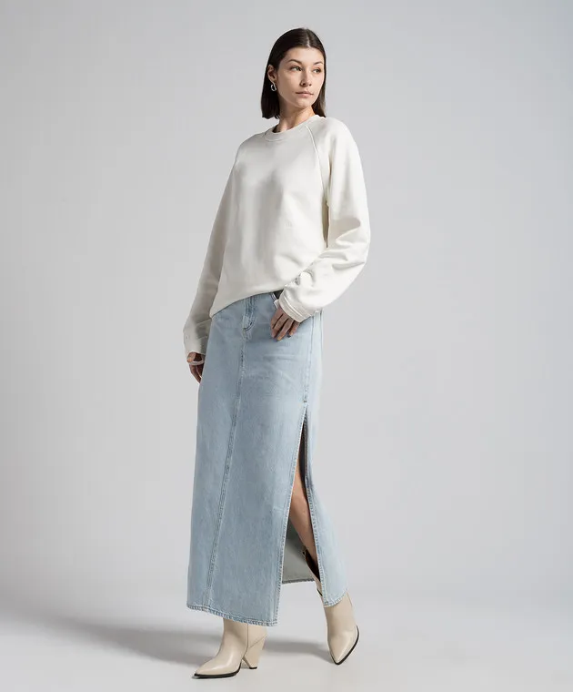 AGOLDE Astrid blue denim skirt with slits
