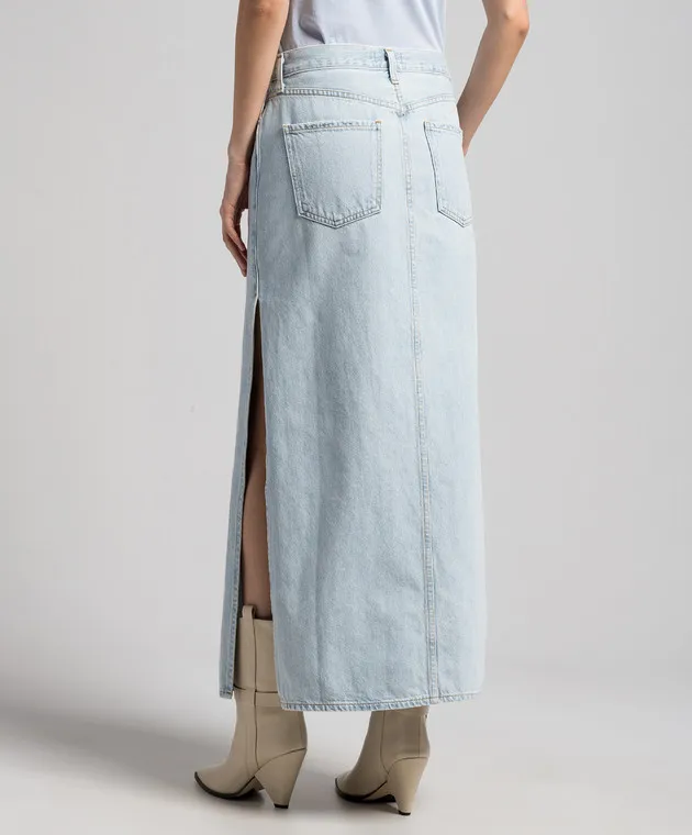 AGOLDE Astrid blue denim skirt with slits