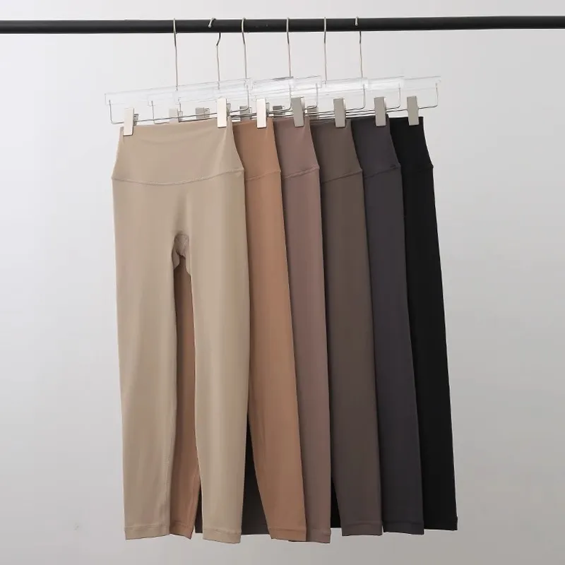 AL0LULU Leggings con logo para mujer Pantalones de yoga Nuls Pantalones deportivos de cintura alta