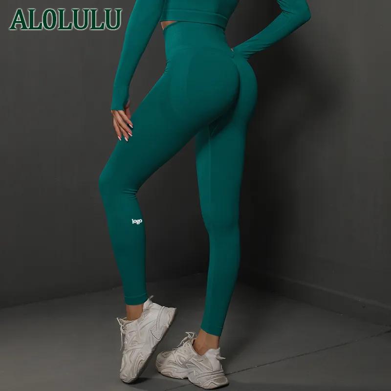 AL0LULU Leggings de cintura alta para mujer, pantalones de yoga con levantamiento de glúteos, pantalones deportivos para correr 