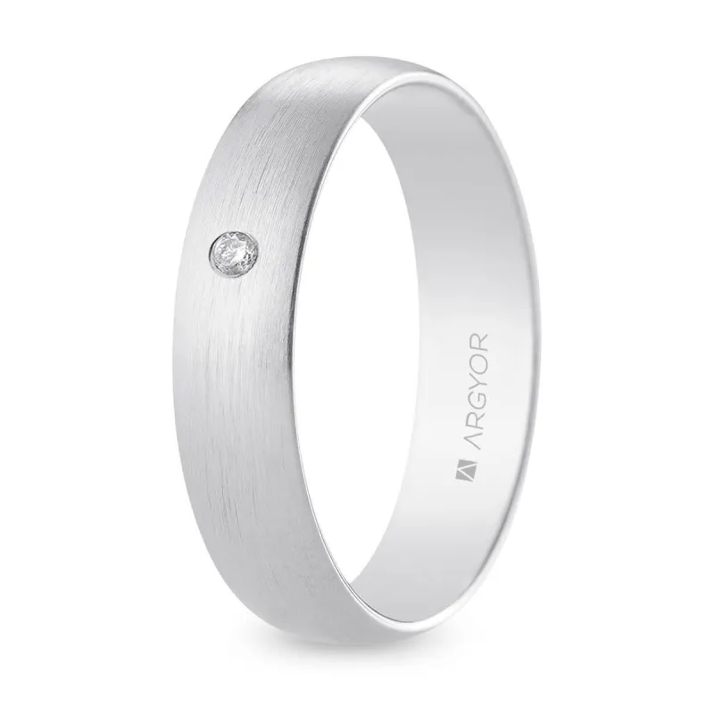 Alianza "Argyor" Diamante/Satinada Oro 18k 5mm (B50RS1D)