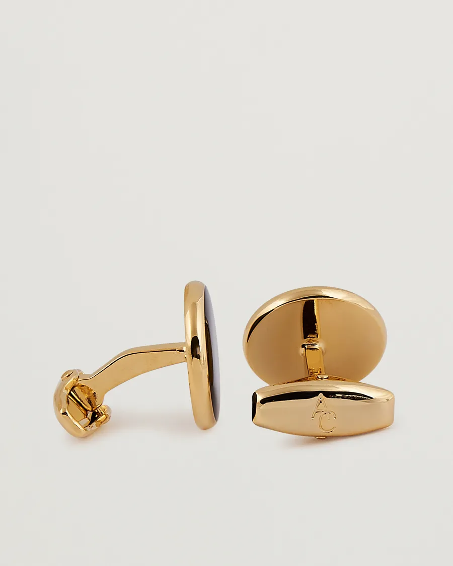 Amanda Christensen Cufflink & Shirt Studs Set Black/Gold