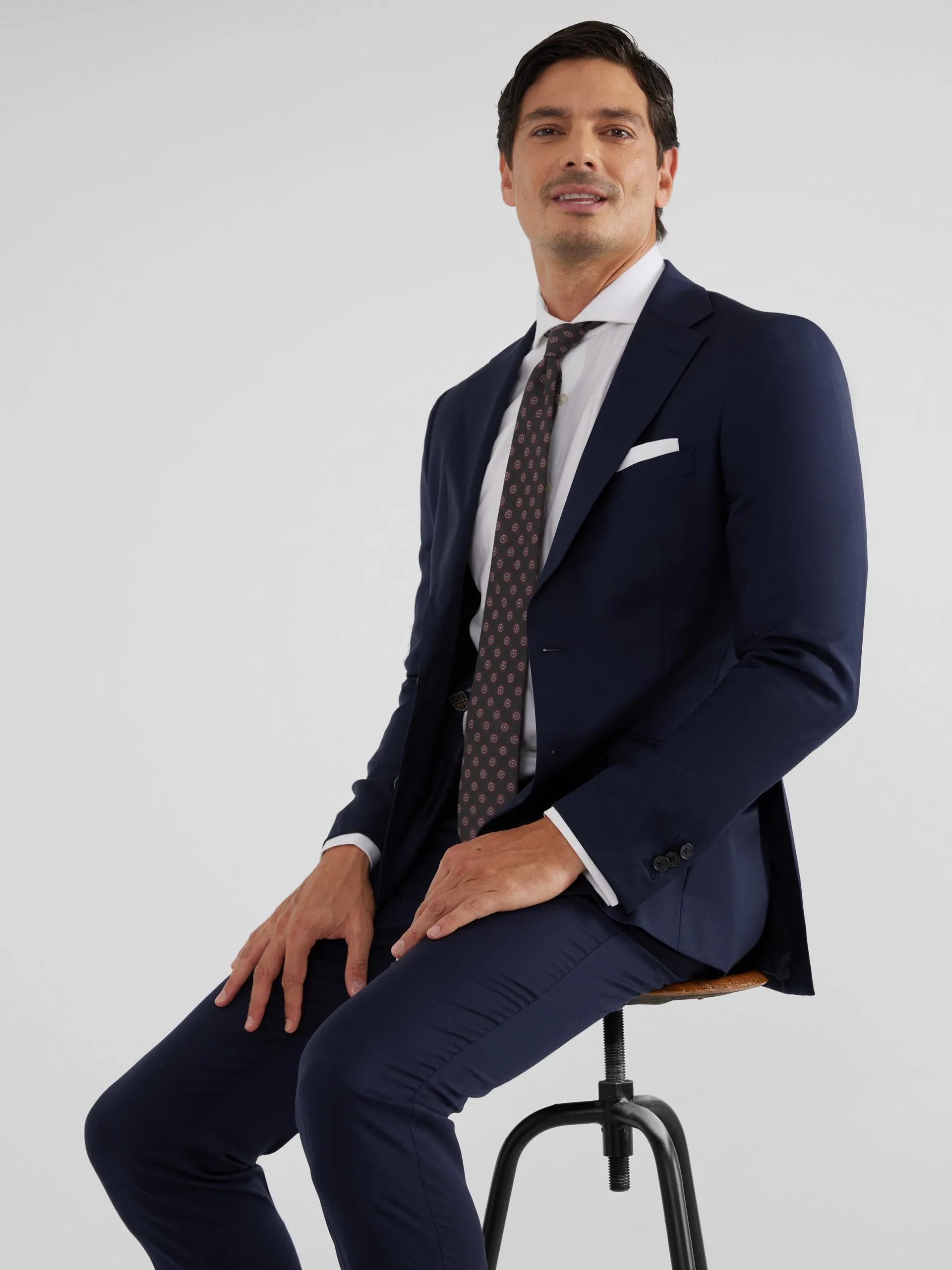 Americana traje natural stretch azul claro