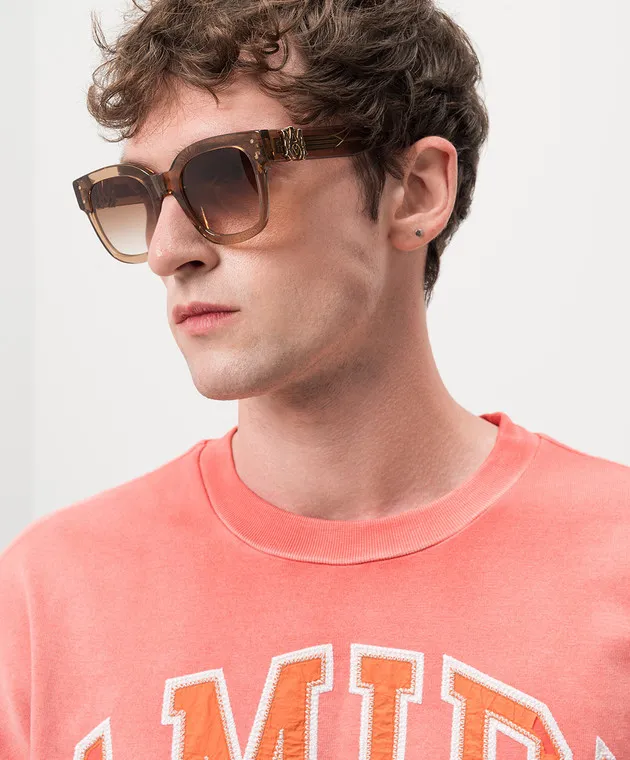 AMIRI Brown MA sunglasses with logo