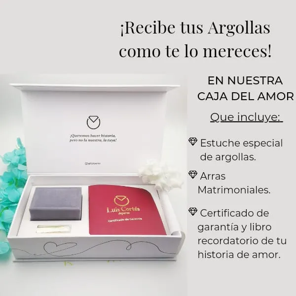 Argollas y Anillo en Oro 18K y Plata Ley 975 /REF. 035SOP