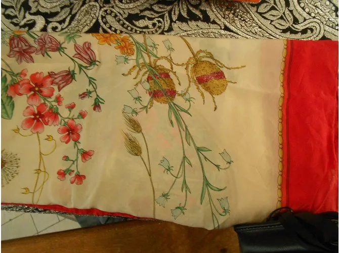 Autre Marque bufanda de amapola roja y tema de país crudo 