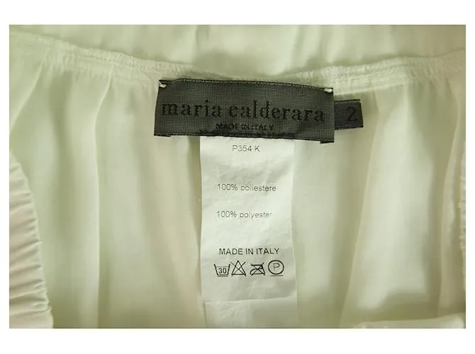 AUTRE MARQUE PANTALONES DE PANTALóN MARIA CALDERARA OFF WHITE ELASTIC WAIST POCKETS  TALLA IT 2 BLANCO 