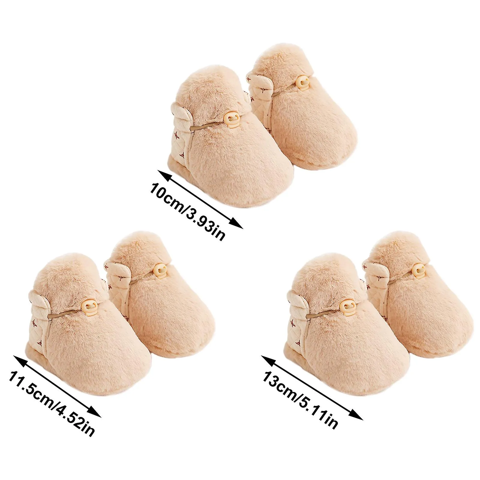 BABY CARTOON PLUSH COTTON TODDLER SHOES, BABY BOYS GIRLS ANTISLIP SOFT SOLE WARM WINTER BOOTIES SHOES
