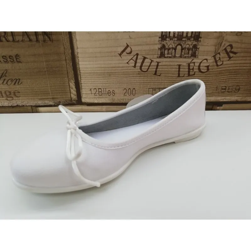Bailarina De Piel Lavable Blanco TITANITOS 10050