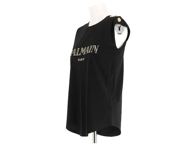 BALMAIN Tops T.fr 38 Algodón Negro 