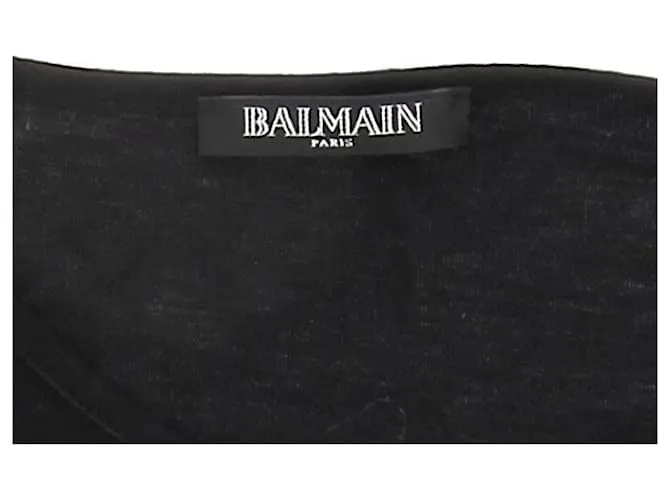 BALMAIN Tops T.fr 38 Algodón Negro 