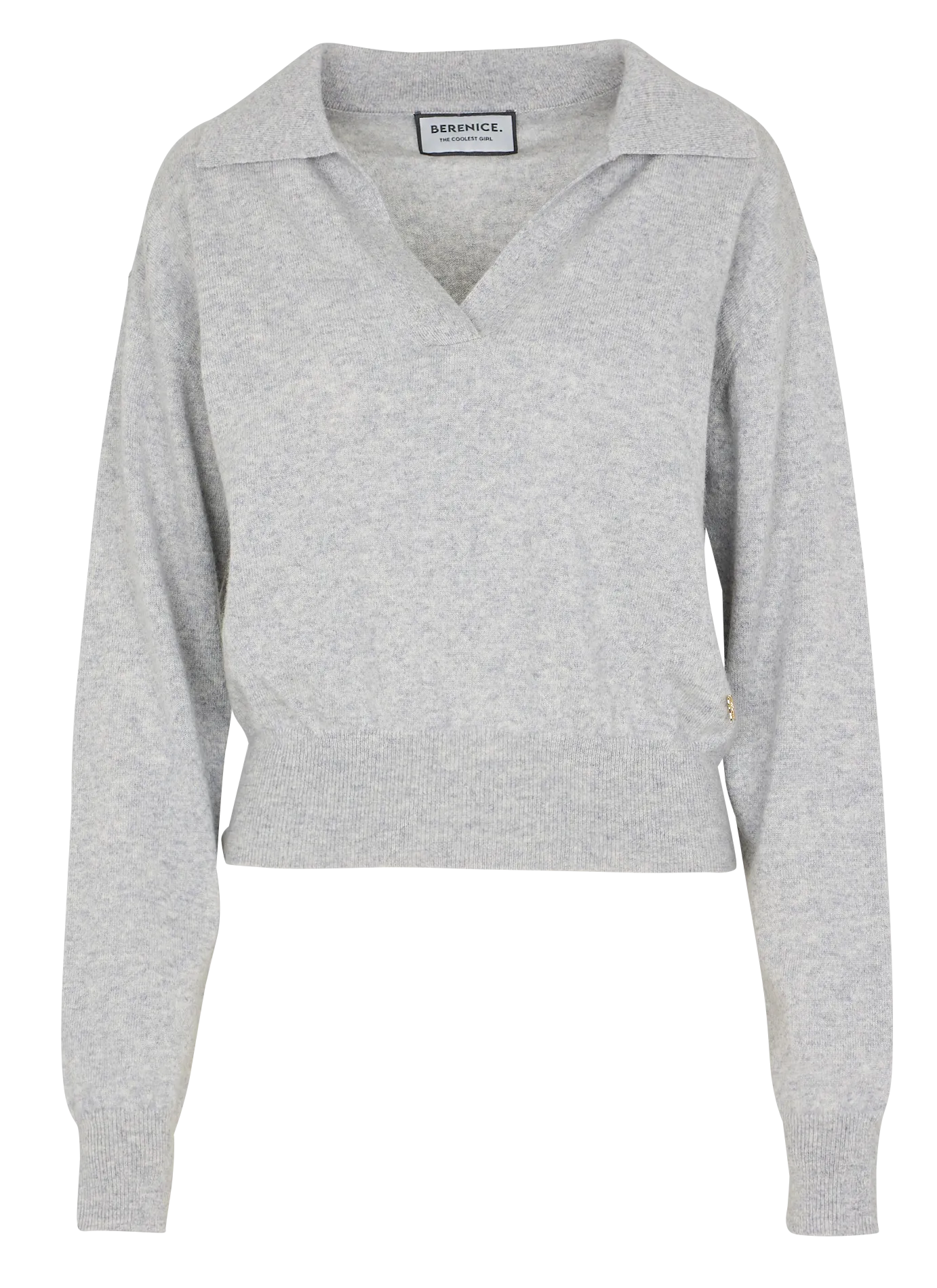 BERENICE AMYPOLO  JERSEY DE CACHEMIRA CON CUELLO DE POLO EN BLANCO