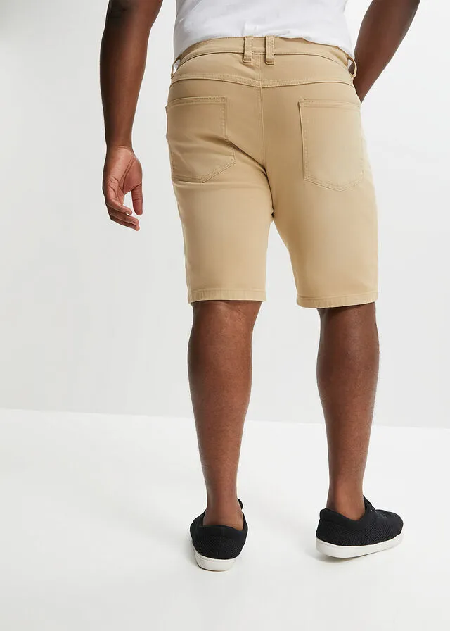 Bermudas elásticas de colores, regular fit Beige nuevo desgastado