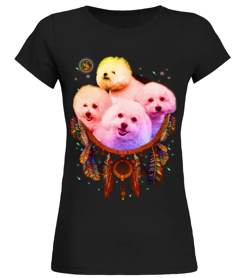 Bichon Frise Dreamcatcher Camiseta cuello redondo Mujer