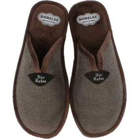 Biorelax - Zapatillas Hombre Tabaco Puntera Cerrada