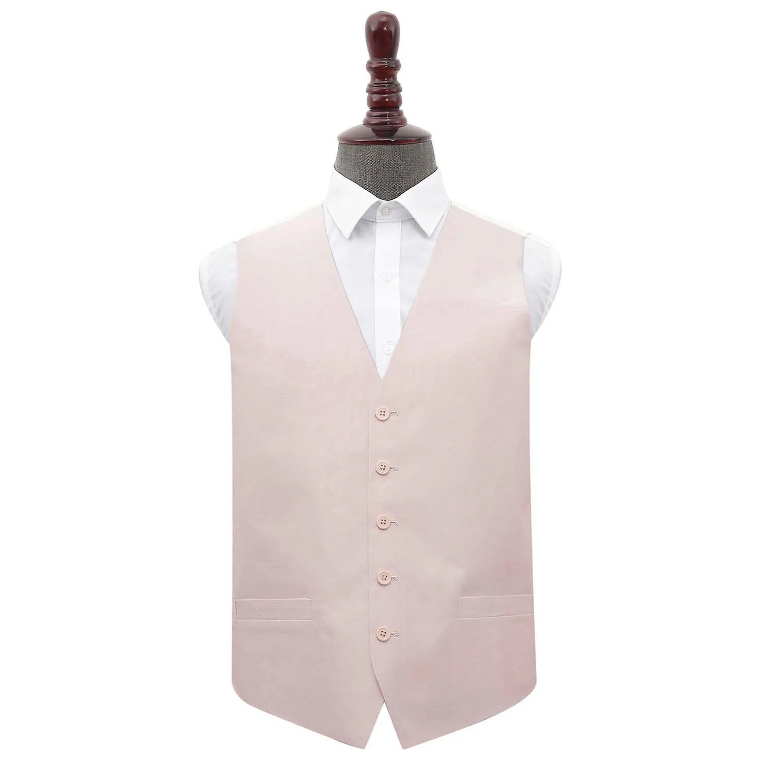 Blush rosa plain Shantung Wedding Waistcoat