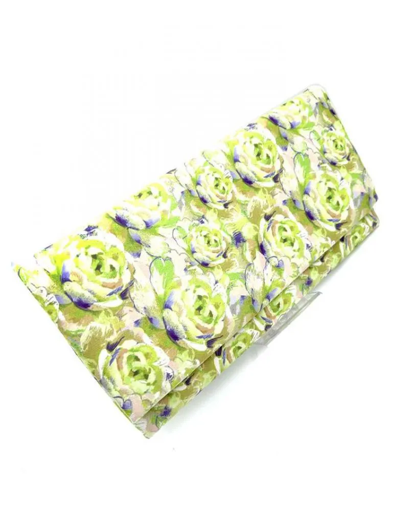 BOLSOS DE FIESTA PISTACHO CON FRESCO ESTAMPADO FLORAL