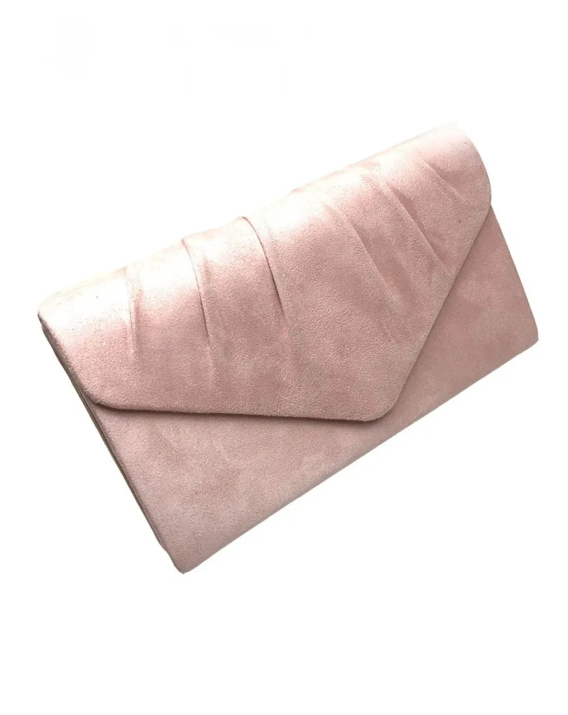 BOLSOS DE FIESTA ROSAS TIPO CARTERA SOLAPA PLIEGUE