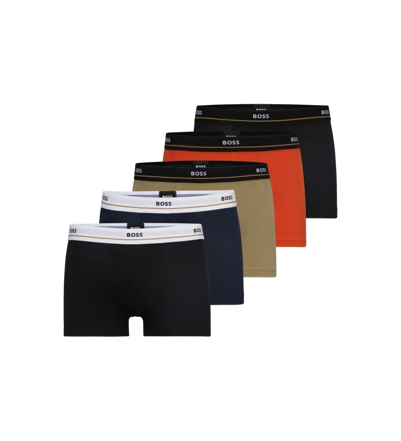 BOSS PACK DE 5 BOXERS NEGRO, AZUL, MARINO, BEIGE, ROJO