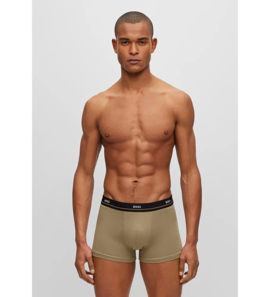 BOSS PACK DE 5 BOXERS NEGRO, AZUL, MARINO, BEIGE, ROJO