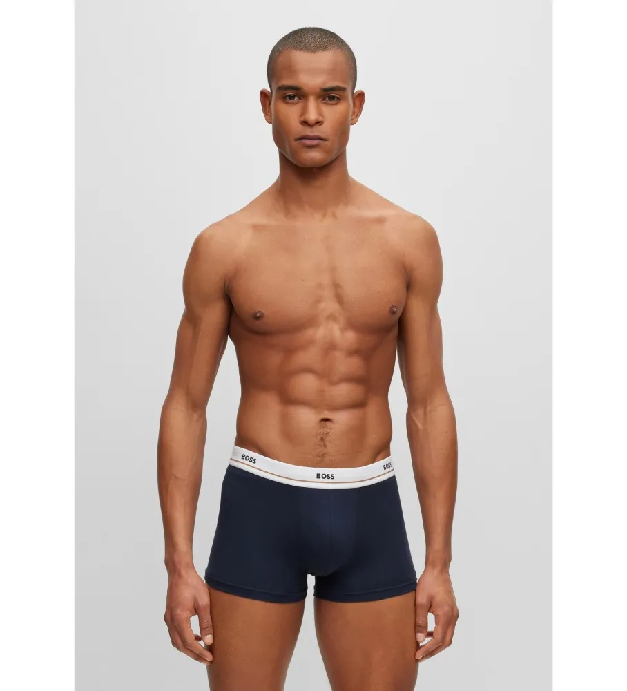 BOSS PACK DE 5 BOXERS NEGRO, AZUL, MARINO, BEIGE, ROJO
