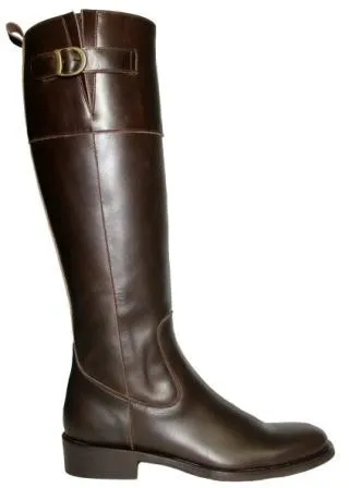 Bota altas piel marron mujer a medida
