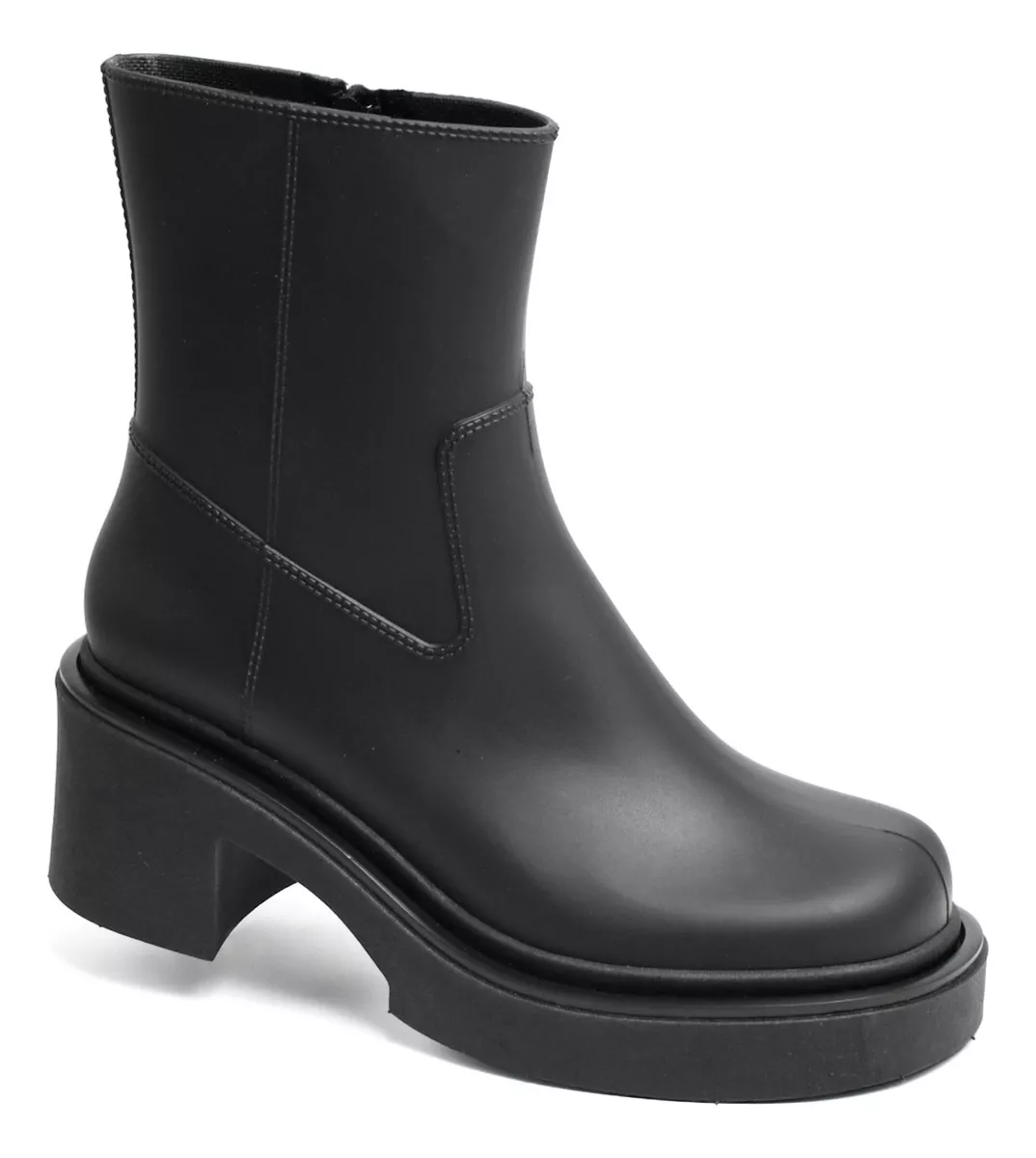 Bota Lluvia Mujer Plataforma Cierre Impermeable Serafinne 09
