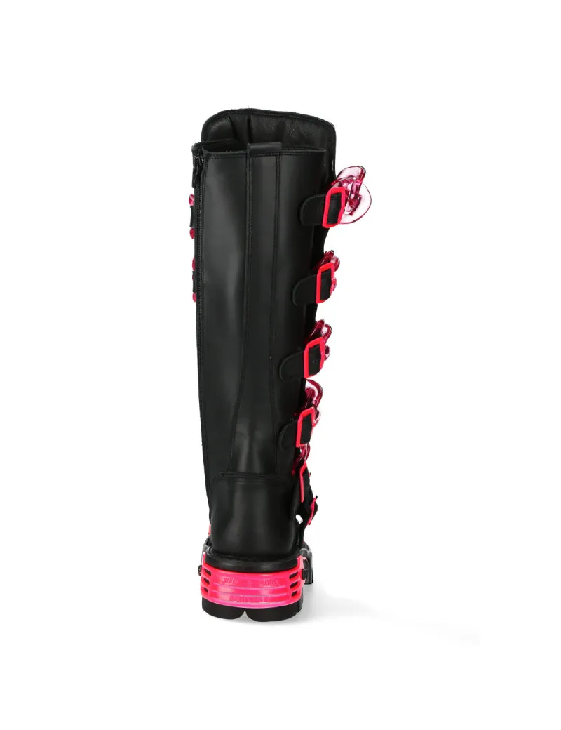Botas altas plataforma newrock vegan fucsia