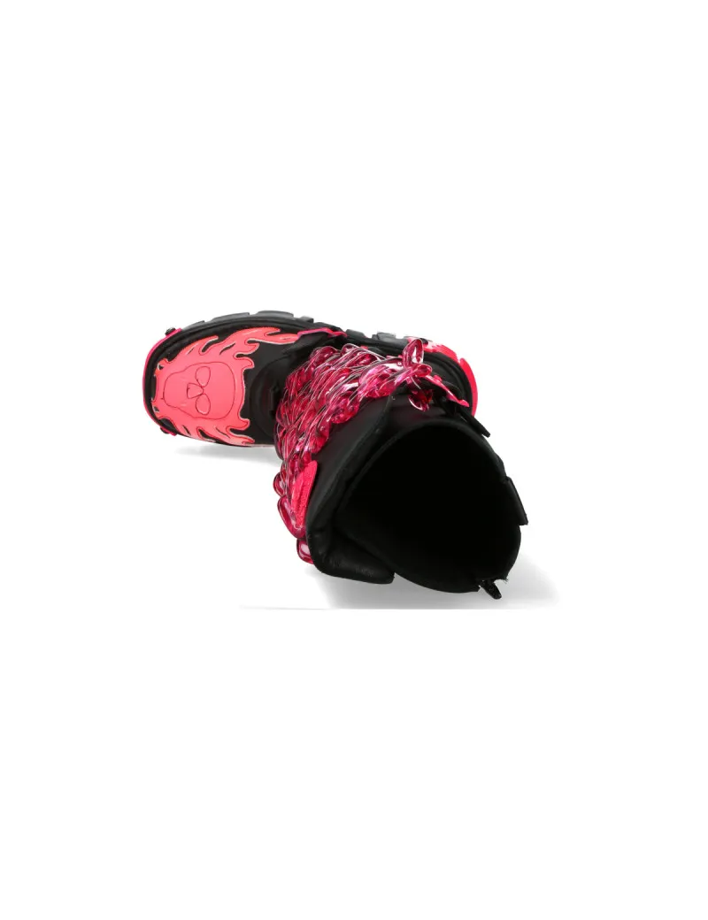 Botas altas plataforma newrock vegan fucsia