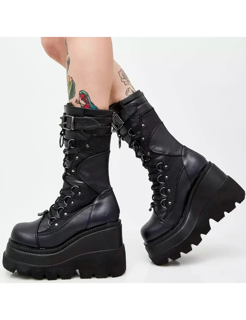Botas altas plataforma punk negras