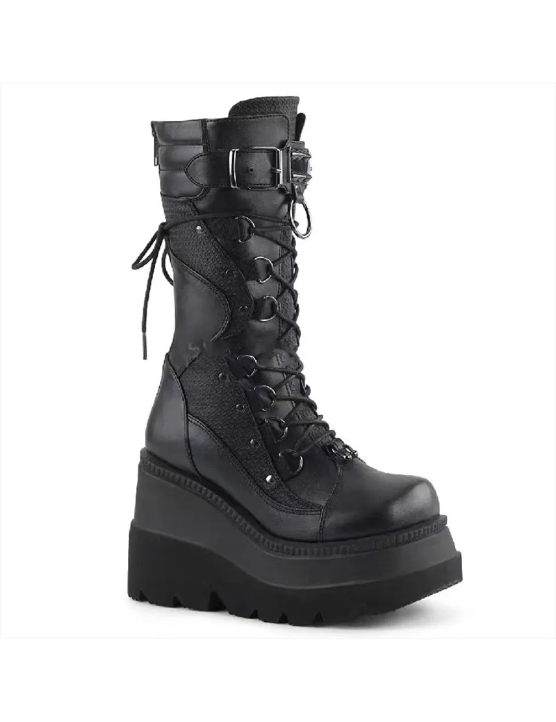 Botas altas plataforma punk negras