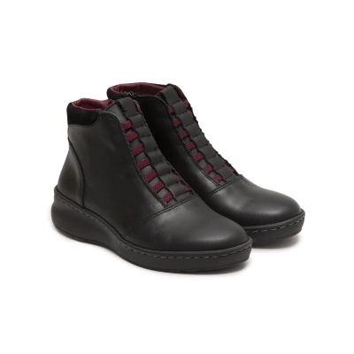 Botin mujer plano elasticos negro