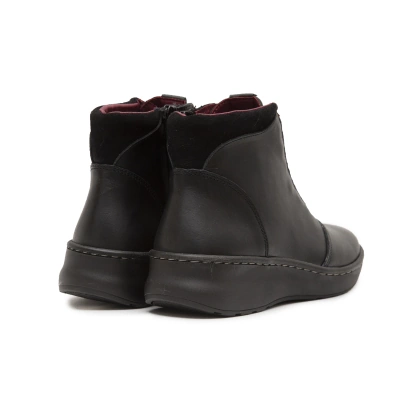 Botin mujer plano elasticos negro