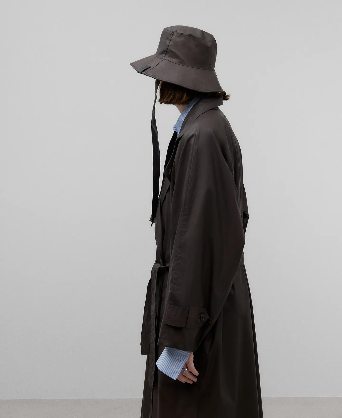 Brown cotton fabric hat woman