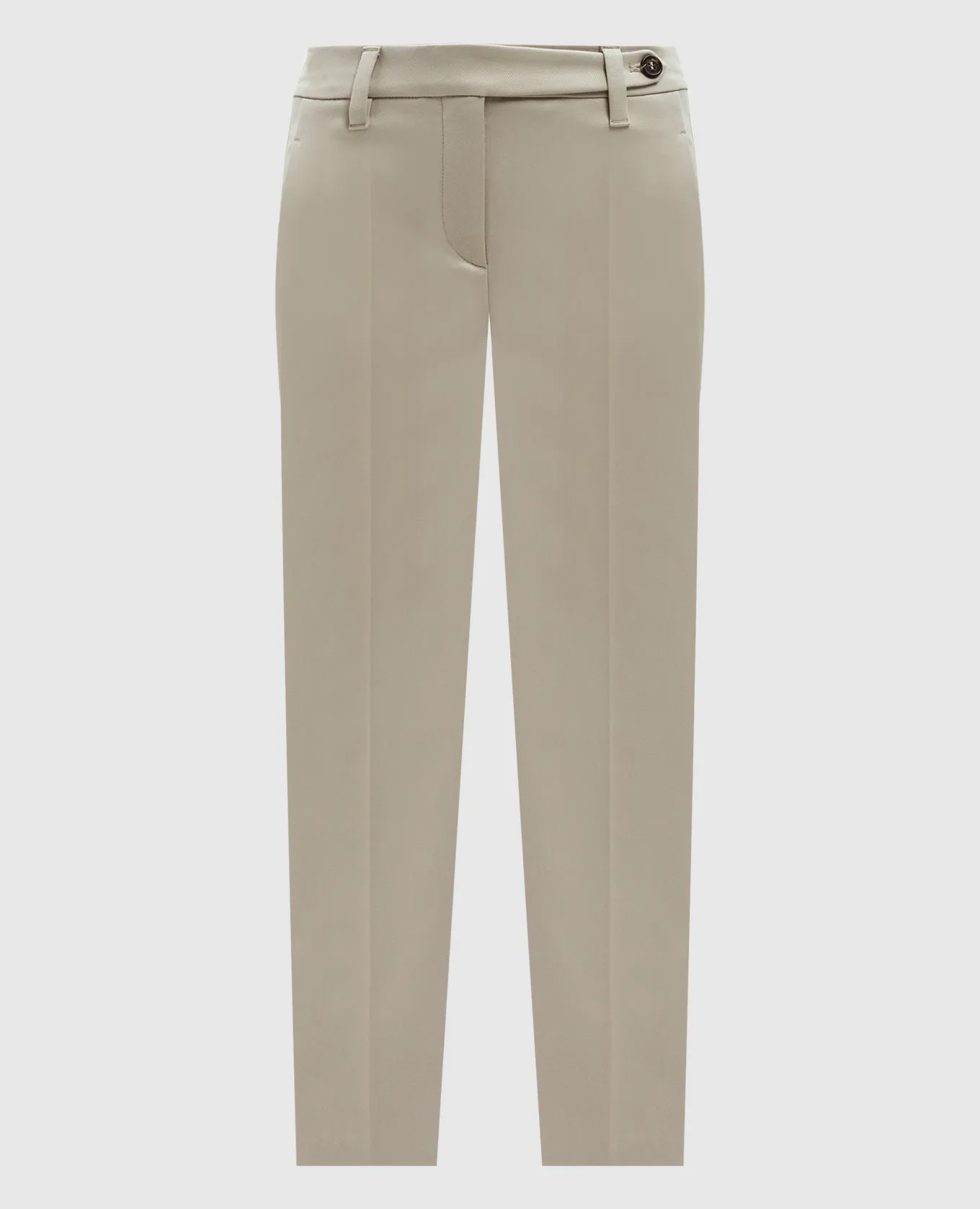 Brunello Cucinelli Beige pants with monil chain