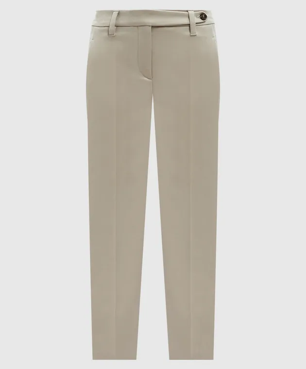 Brunello Cucinelli Beige pants with monil chain