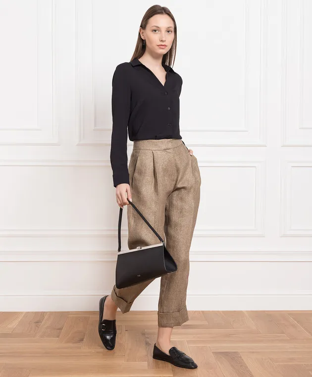 Brunello Cucinelli Brown pants with lurex