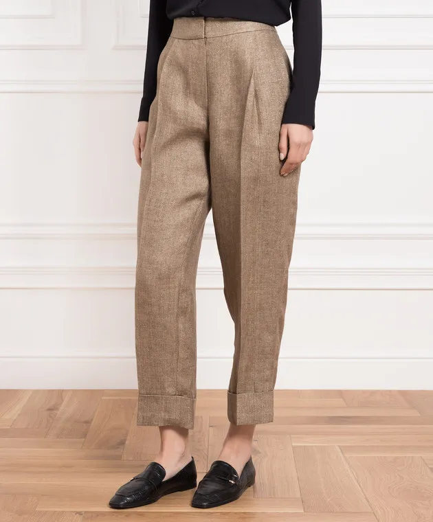 Brunello Cucinelli Brown pants with lurex