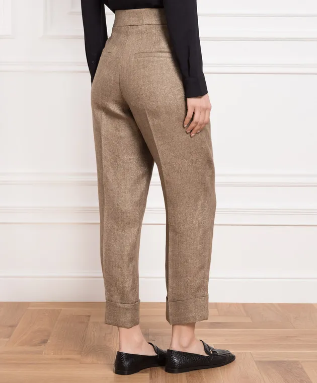 Brunello Cucinelli Brown pants with lurex