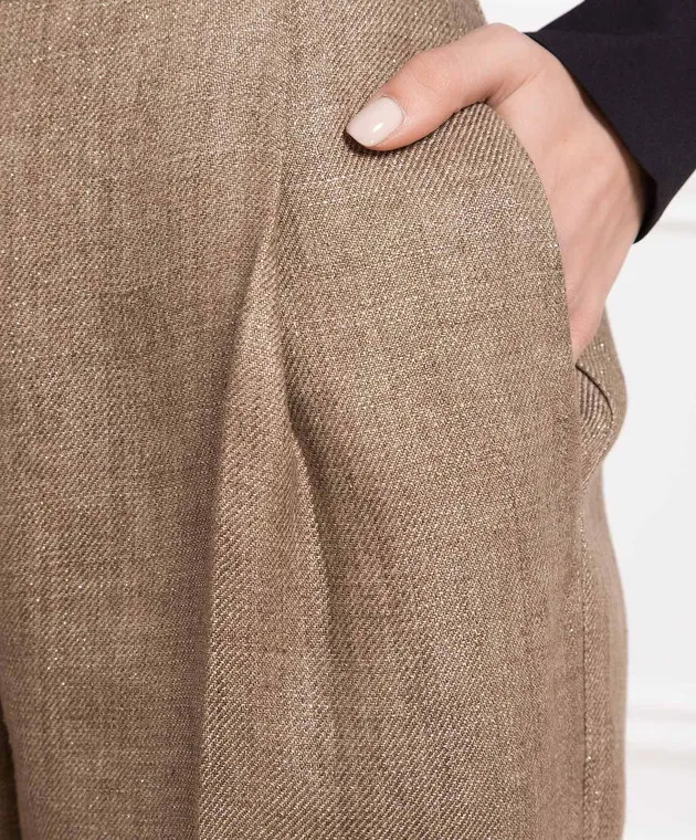 Brunello Cucinelli Brown pants with lurex