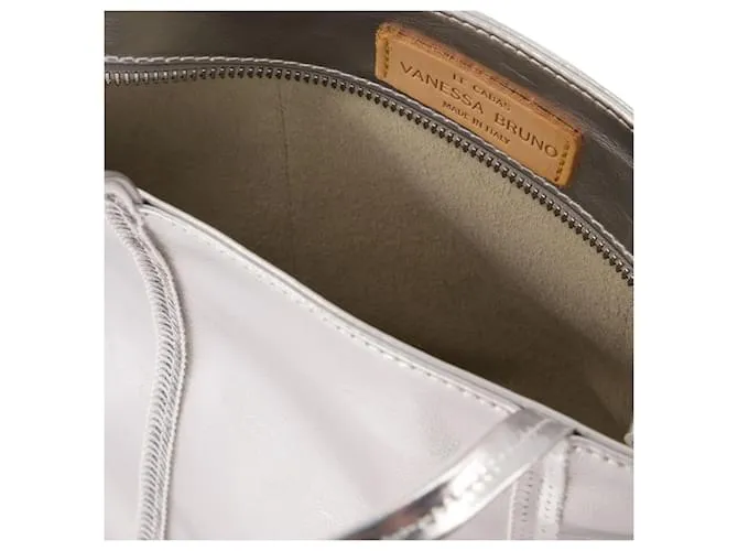 CABAS S SHOPPER BAG  VANESSA BRUNO  CUERO  PLATA METáLICO 