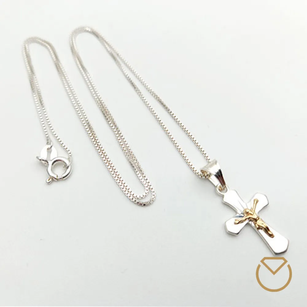 Cadena en Plata y Dije Oro Plata