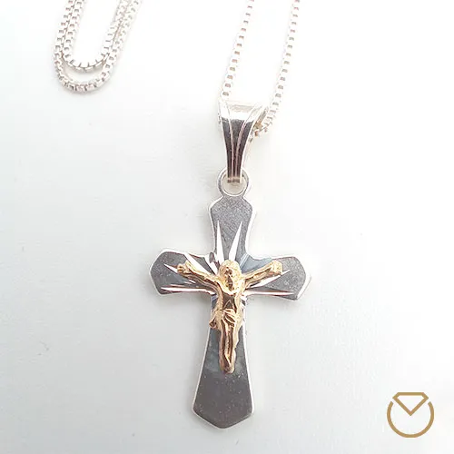 Cadena en Plata y Dije Oro Plata