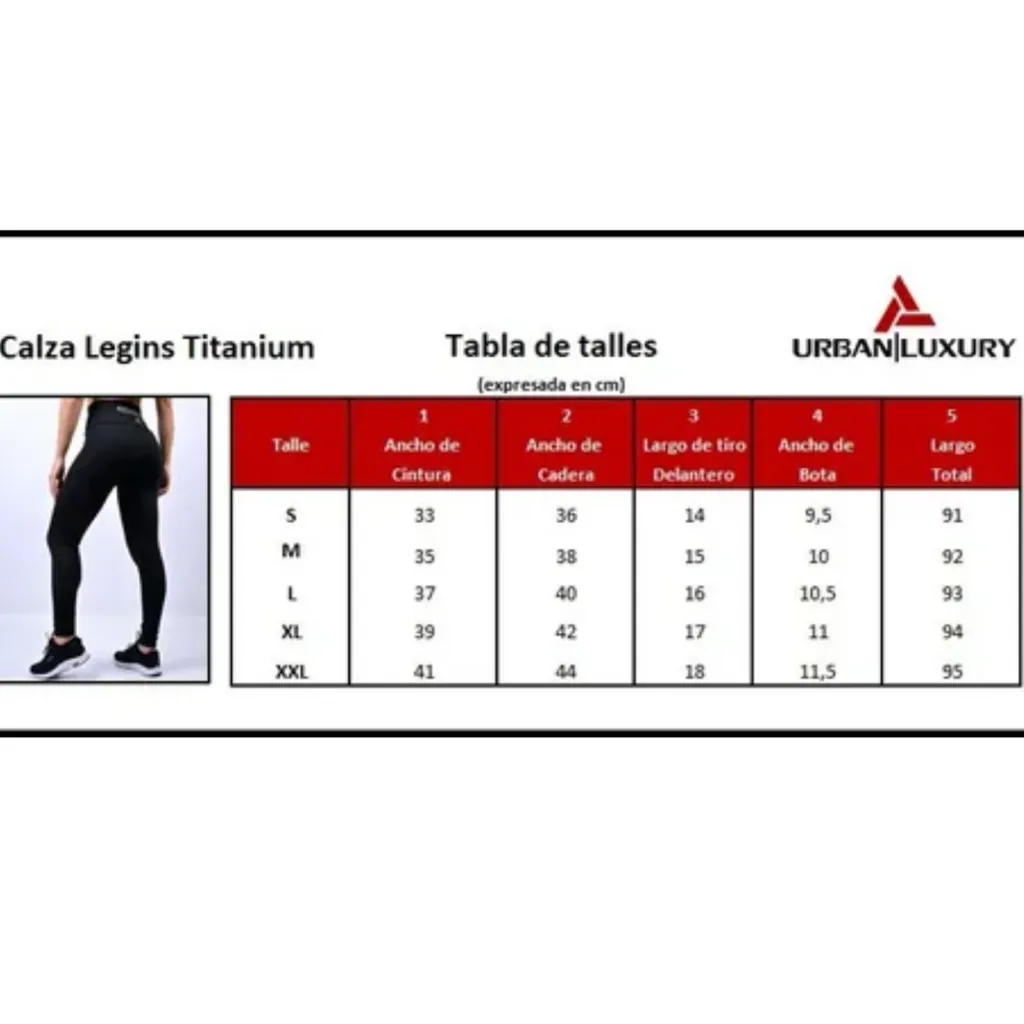 CALZA DEPORTIVA GYM MUJER URBAN LUXURY  CAMUR NEGRO