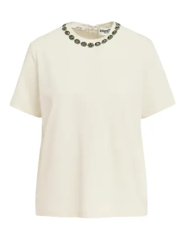 Camiseta blanca con pedreria Galenic