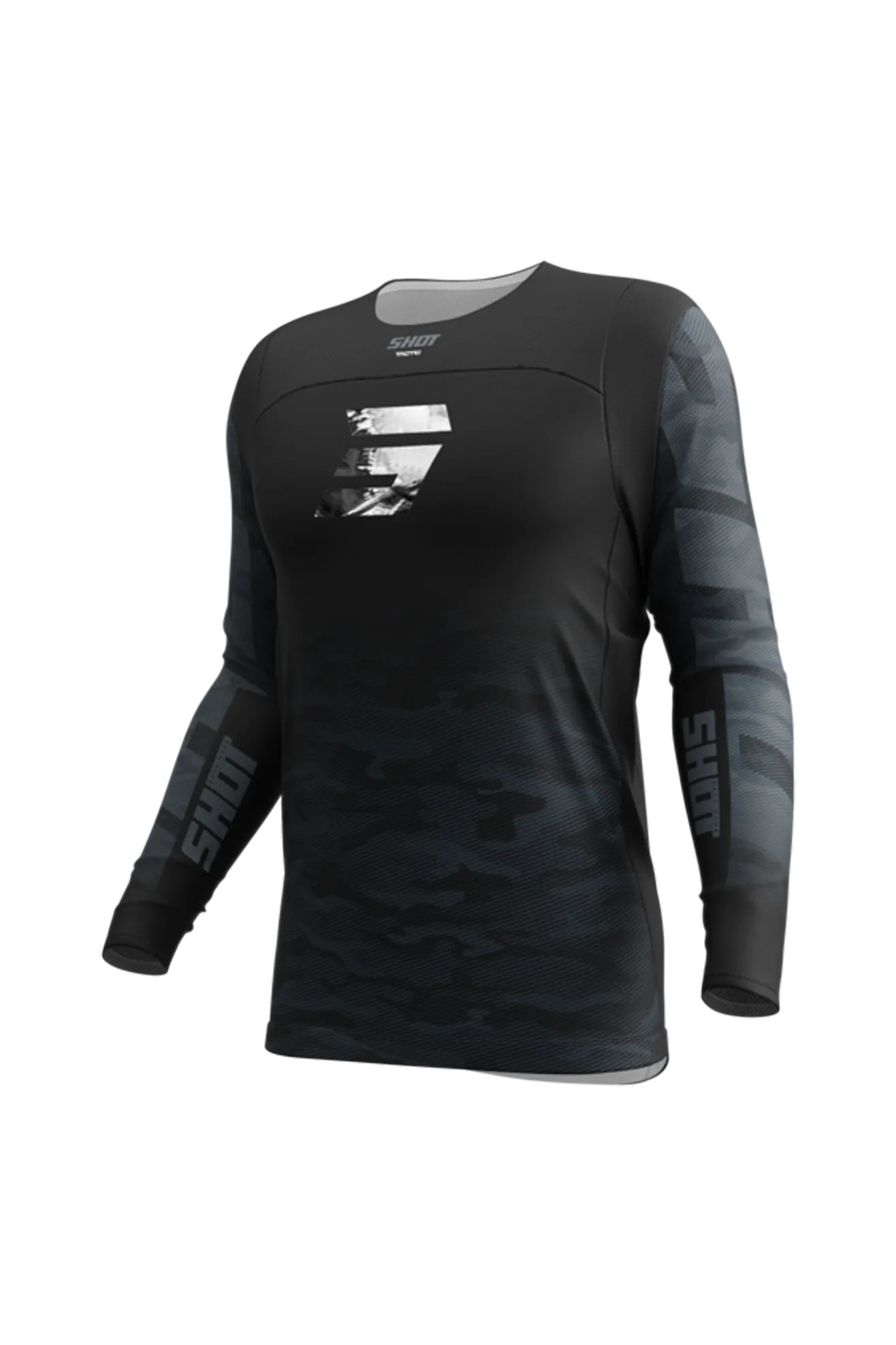 CAMISETA DE CROSS SHOT CONTACT TACTIC NEGROGRIS 