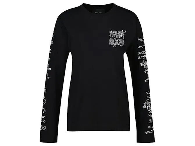 CAMISETA DE MANGA LARGA CON CINTA  SIMONE ROCHA  ALGODóN  NEGRO 